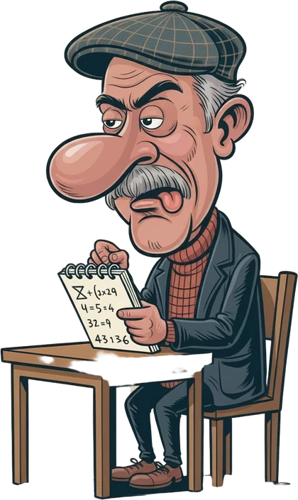 Reg, our small-print reader, calculating